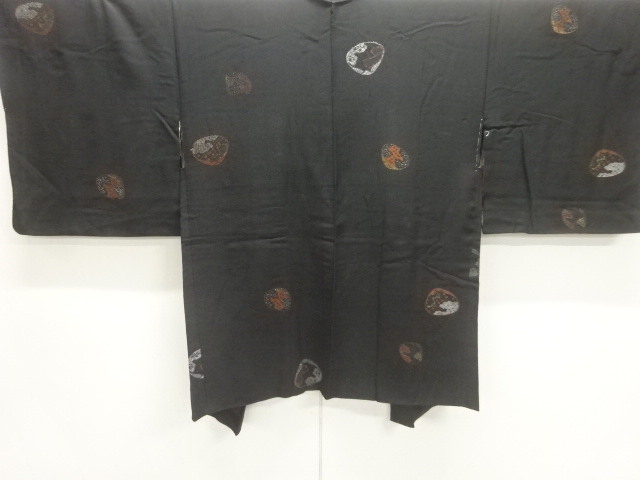 JAPANESE ANTIQUE HAORI / TAISHO ROMAN STYLE / URUSHI / WOVEN CLAMS